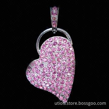 Jewelry USB Flash Drive with 1GB to 32GB Capacities, Free Sample and Package